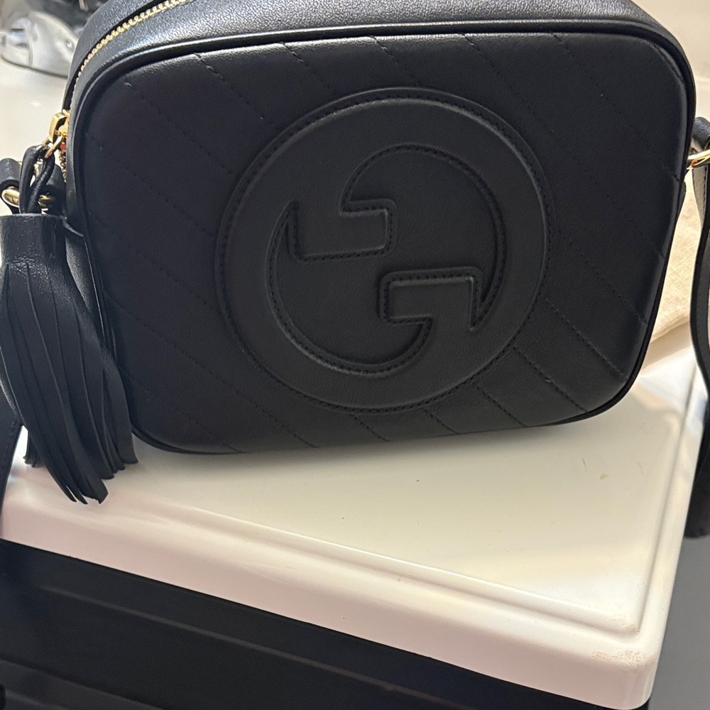Gucci Black Quilted Crossbody Bag with Tassel